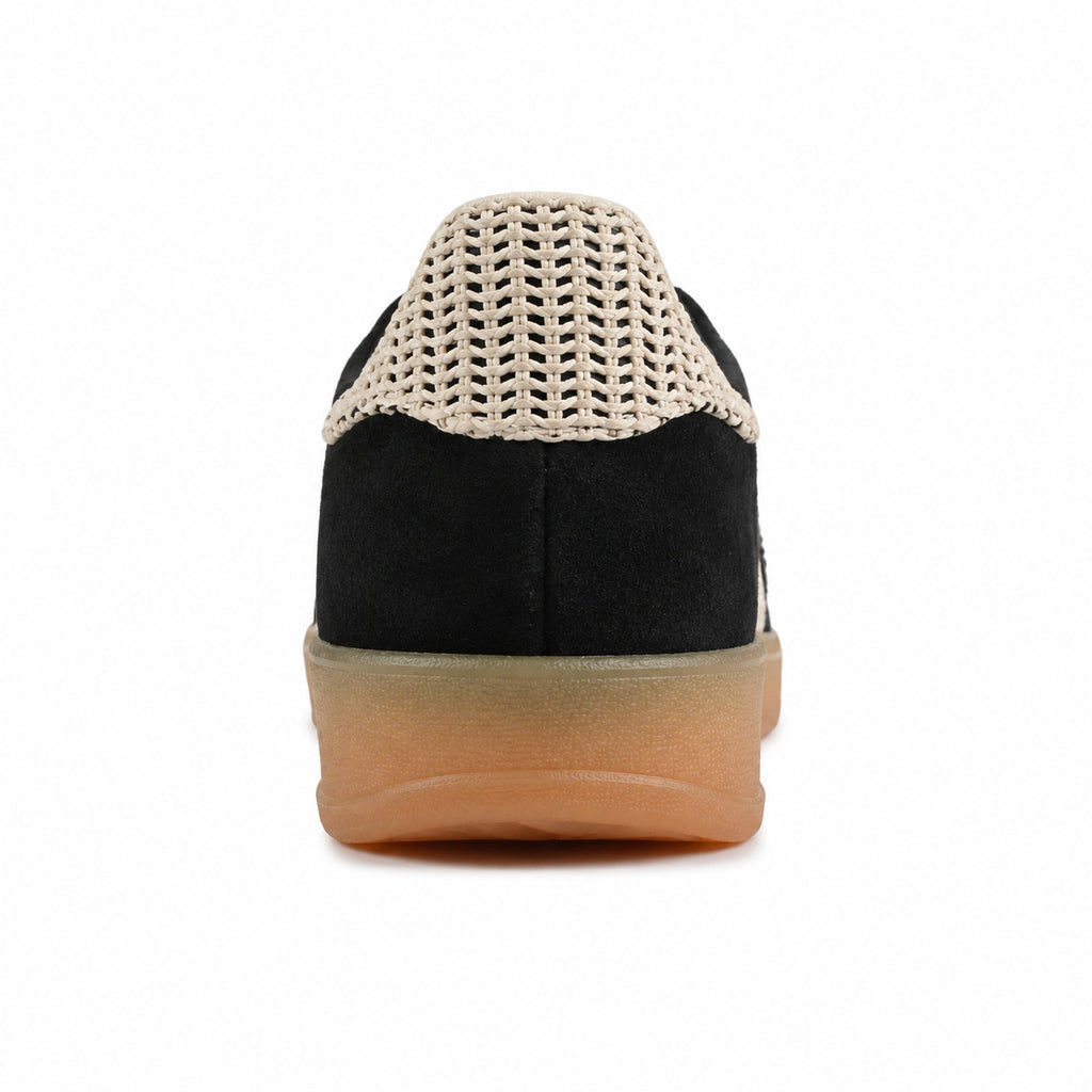 Adidas Gazelle Bold ante negro detalle talón encaje crema gum