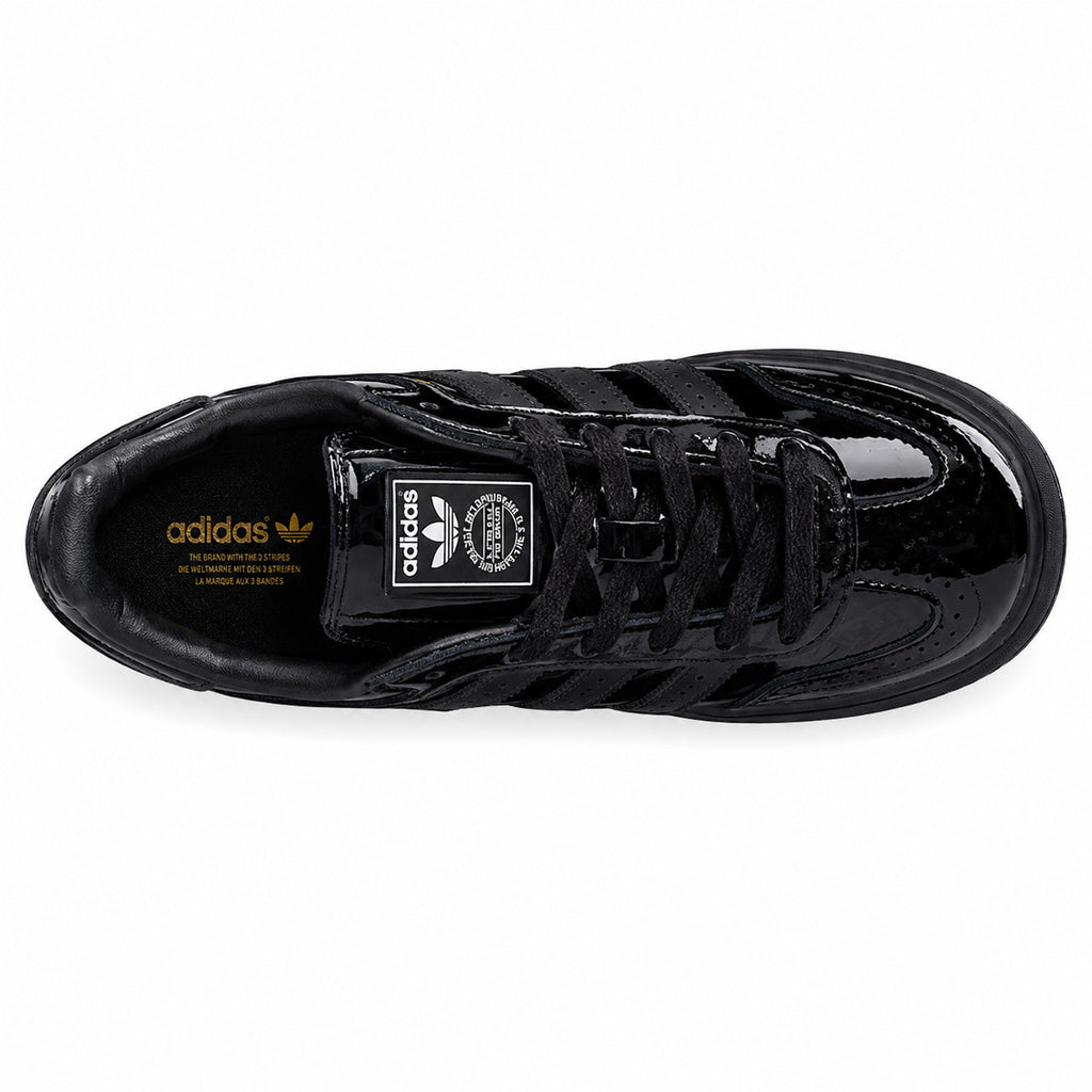 Adidas Gazelle Bold charol negro suela negra vista superior