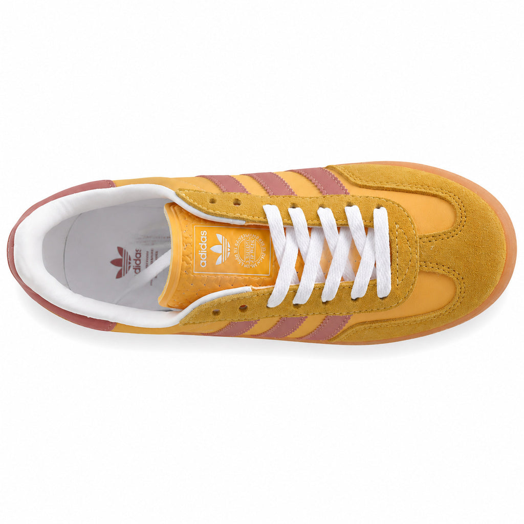 Adidas Gazelle Indoor amarillo rosa suela naranja vista superior
