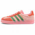Adidas Gazelle Indoor coral rosa verde lateral izquierda suela rosa
