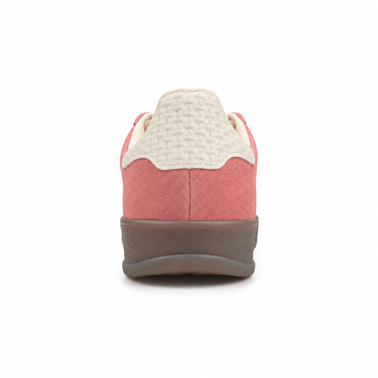 Adidas Gazelle Indoor rosa crema detalle talón tejido bouclé
