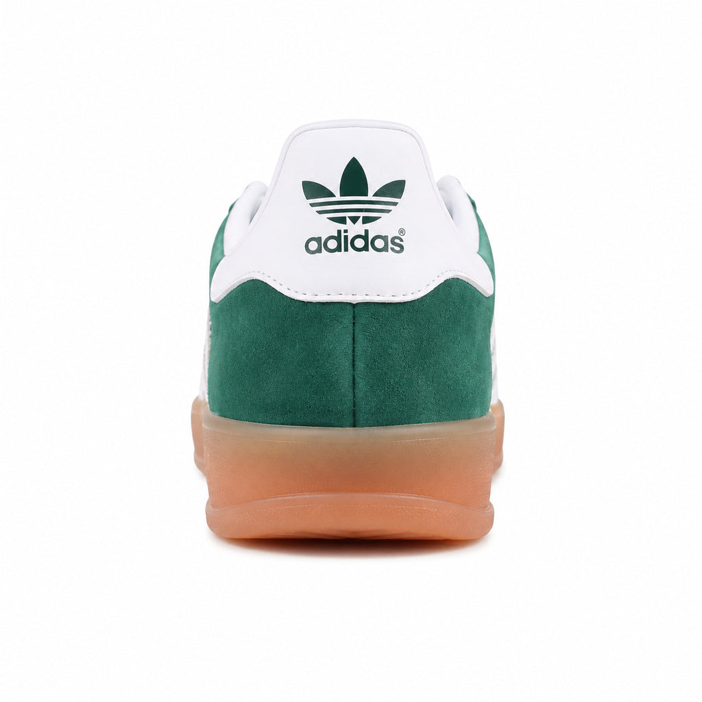 Adidas Gazelle Indoor verde blanco detalle talón logo adidas