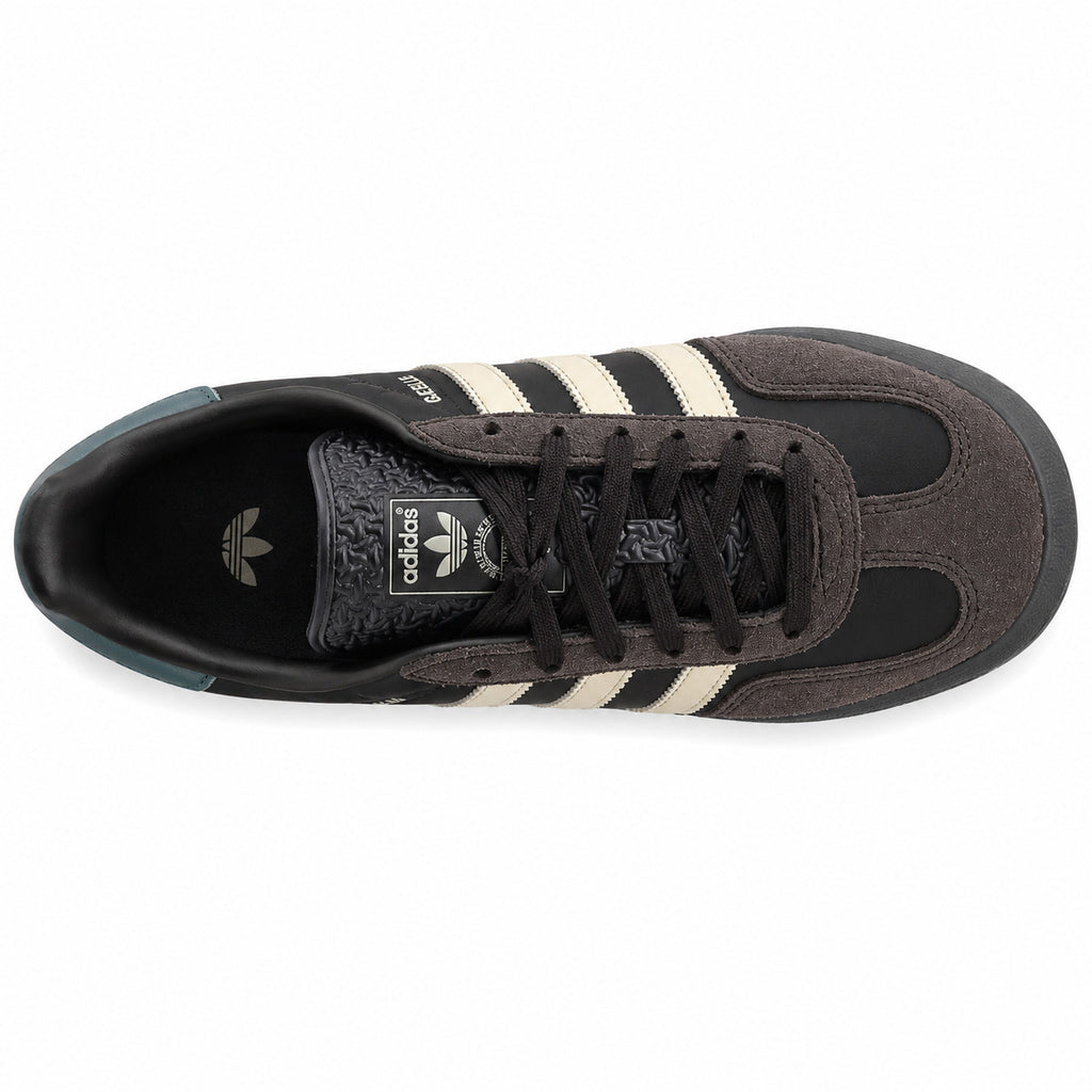 Adidas Gazelle negro crema verde suela negra vista superior