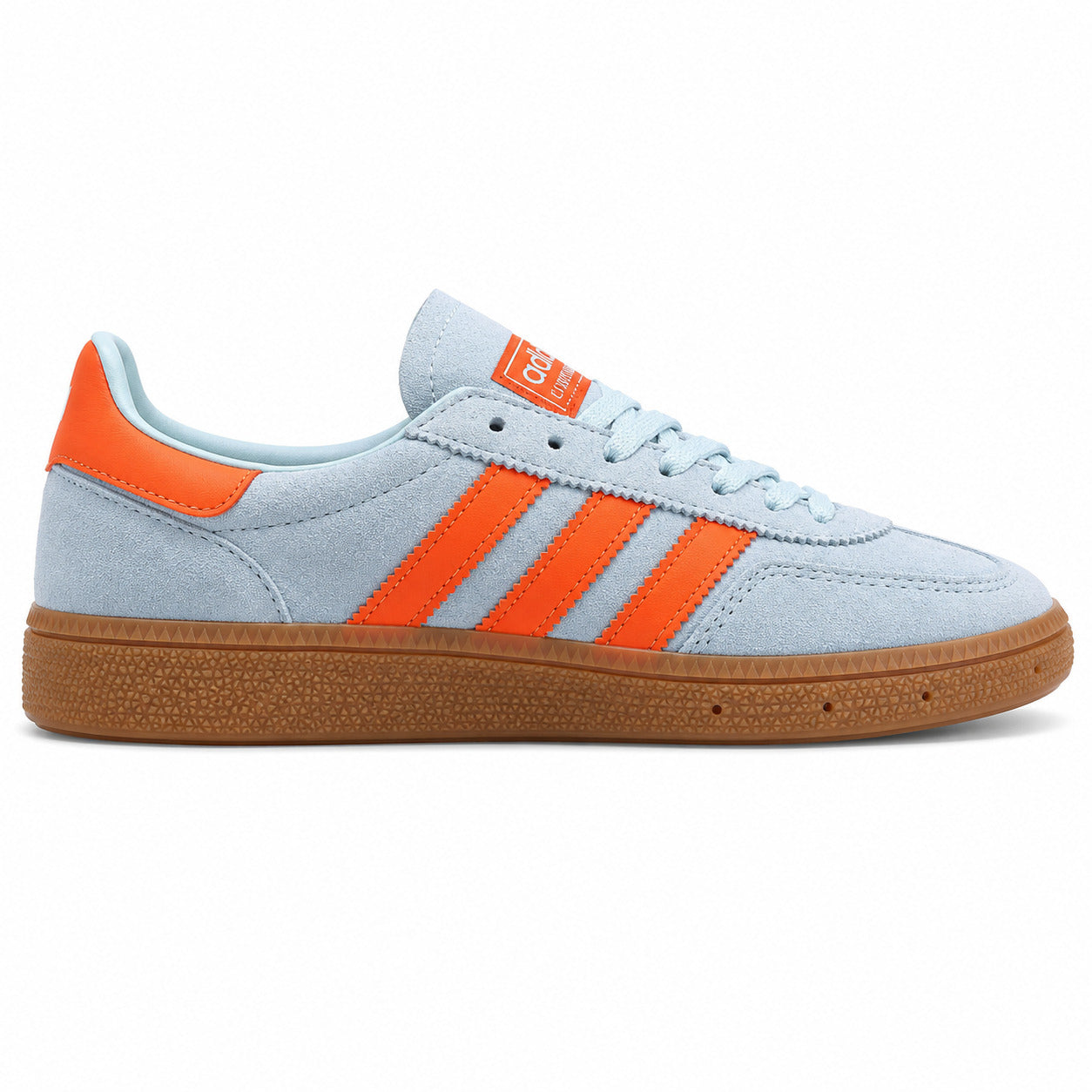 Adidas Handball Spezial ante azul cielo naranja vista lateral izquierda