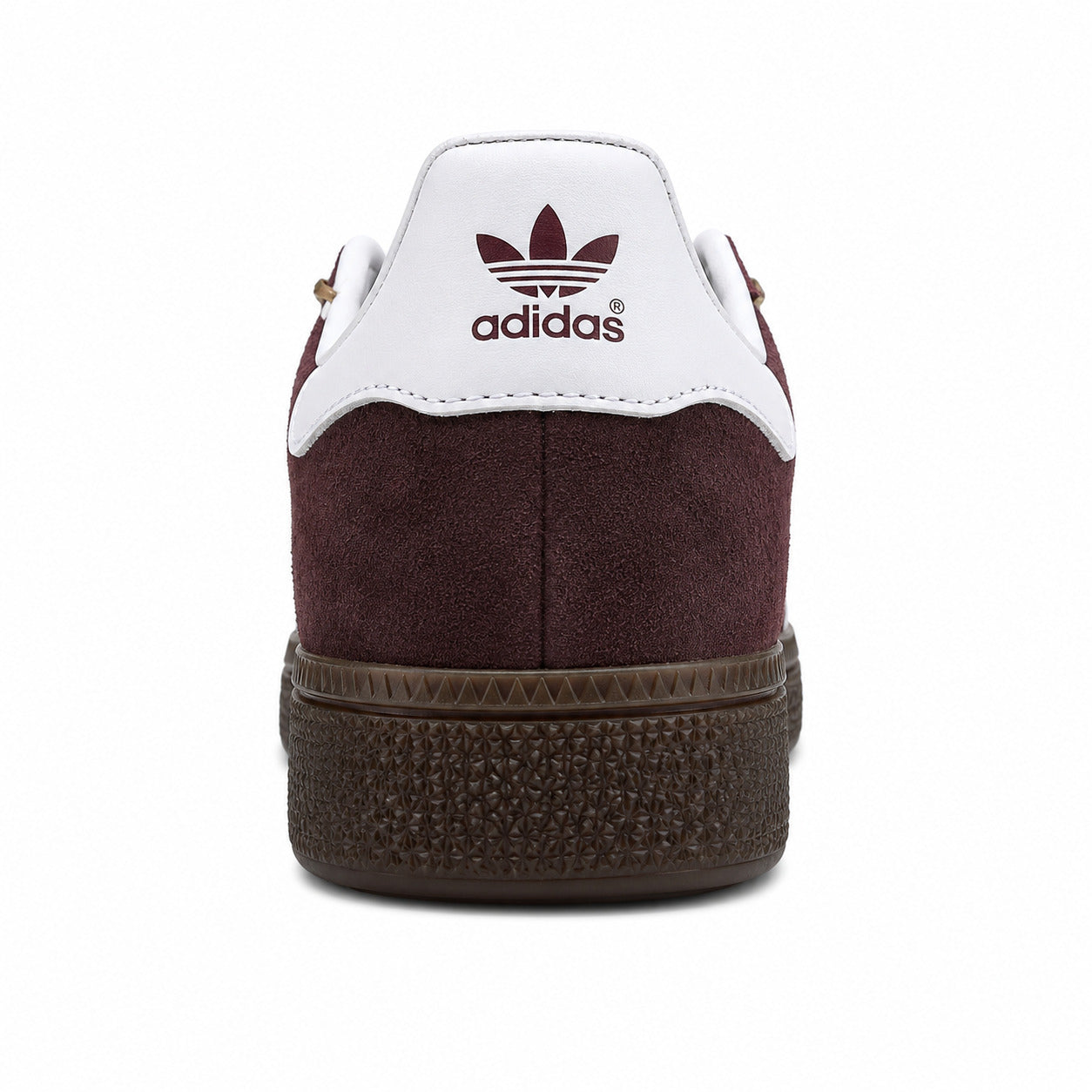 Adidas Handball Spezial ante burdeos blanco detalle contrafuerte trasero