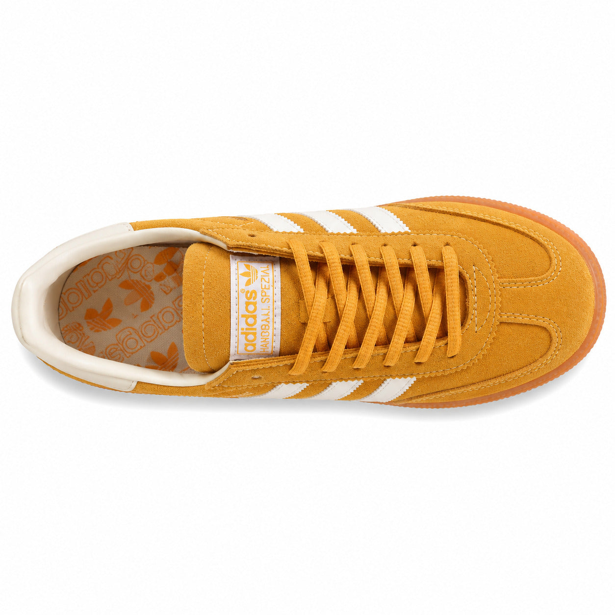 Adidas Handball Spezial ante mostaza crema vista superior cordones
