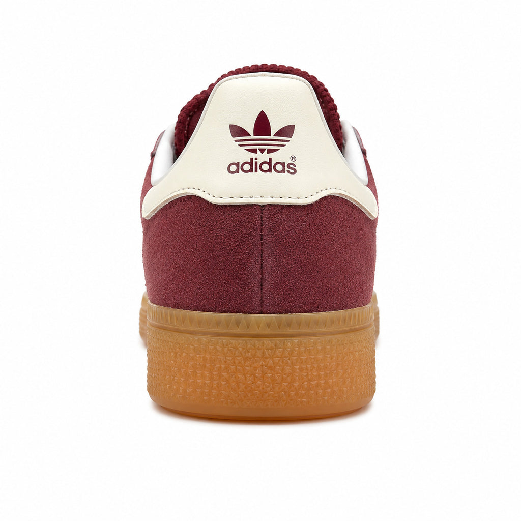 Adidas Handball Spezial pana burdeos crema detalle contrafuerte trasero