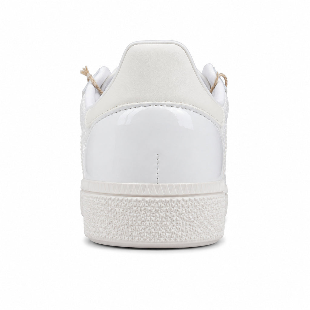Adidas Handball Spezial plateado crema detalle talón suela blanca