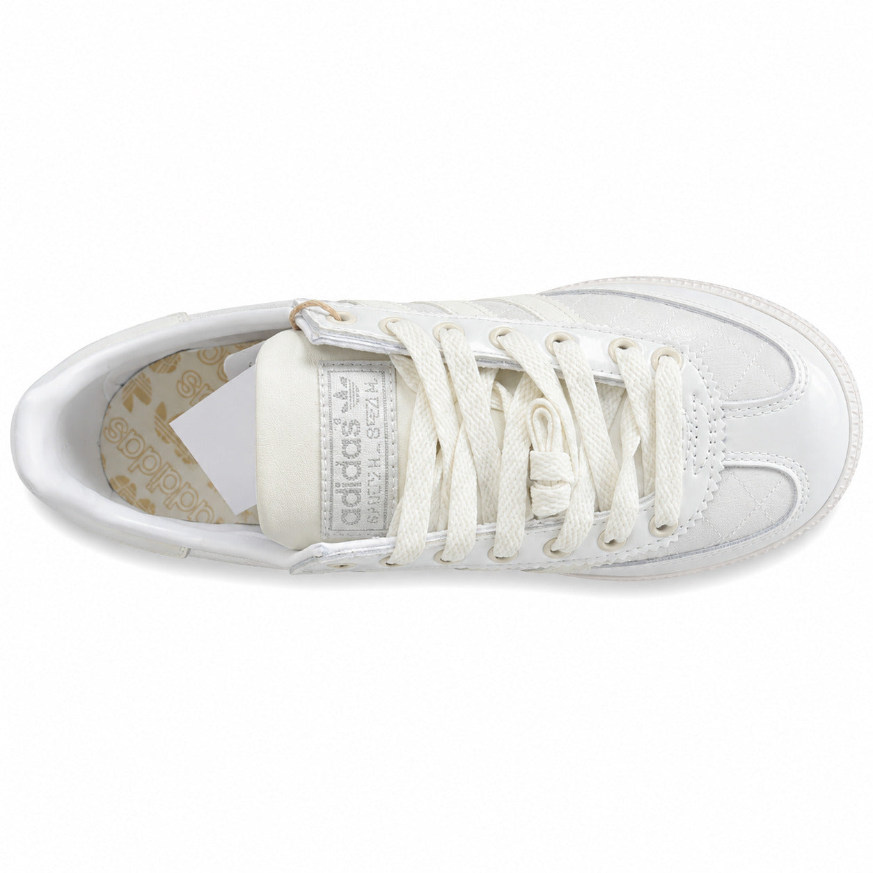 Adidas Handball Spezial plateado crema vista superior cordones