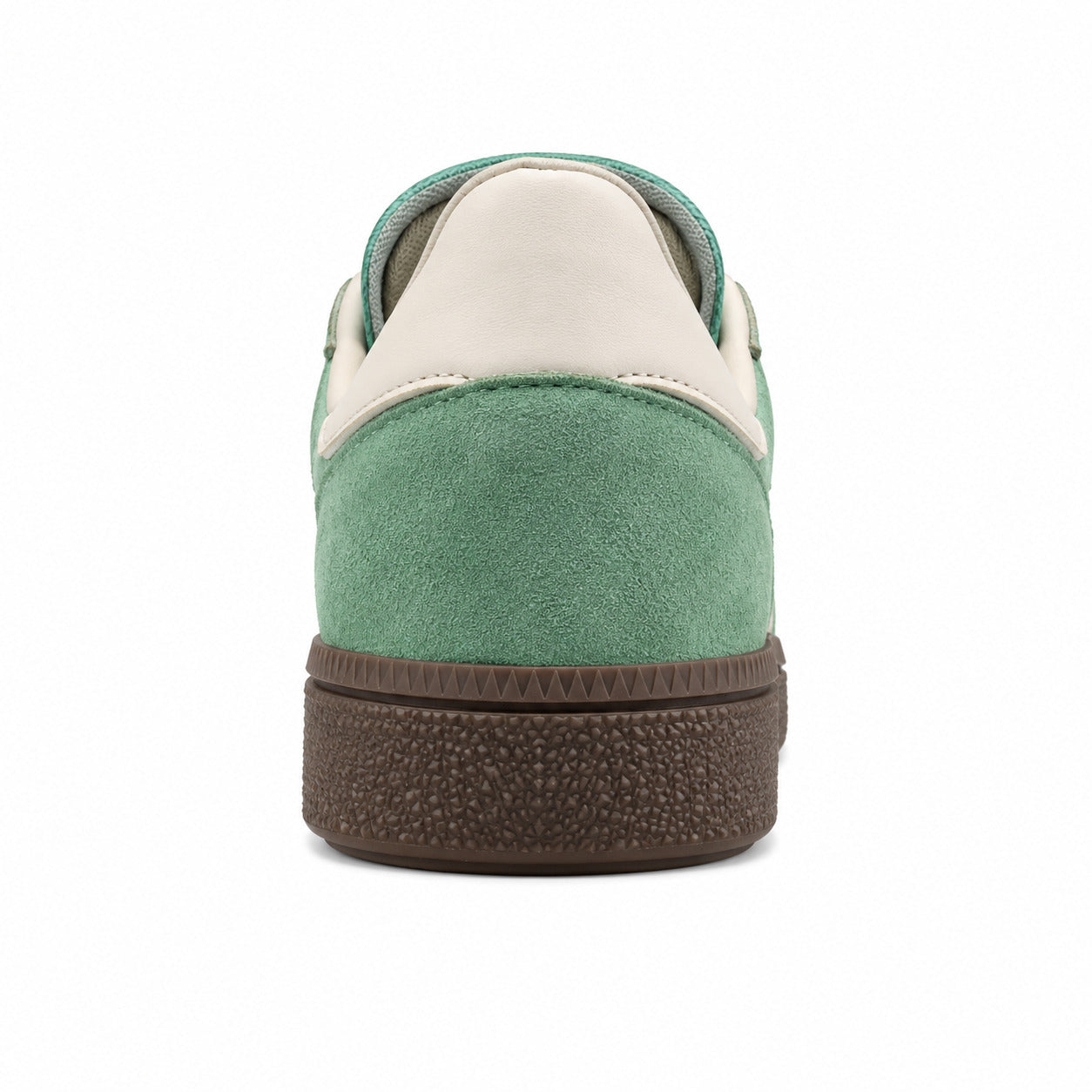 Adidas Handball Spezial verde crema detalle talón suela goma marrón