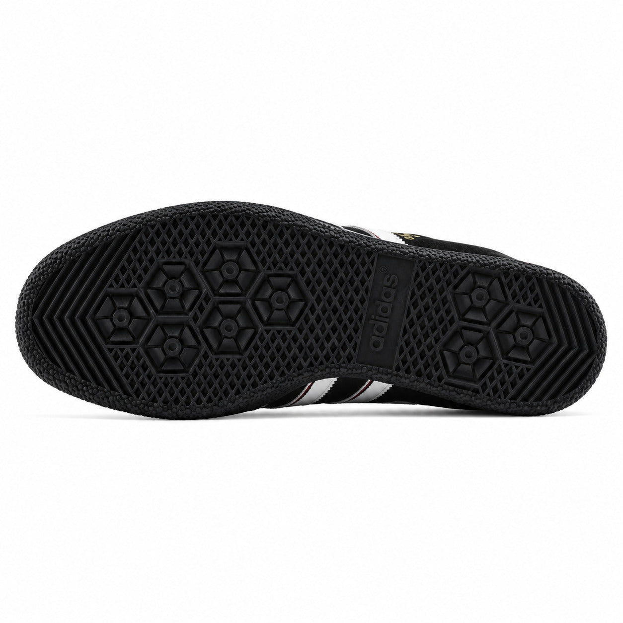 Adidas London 96 negro, suela negra vista inferior