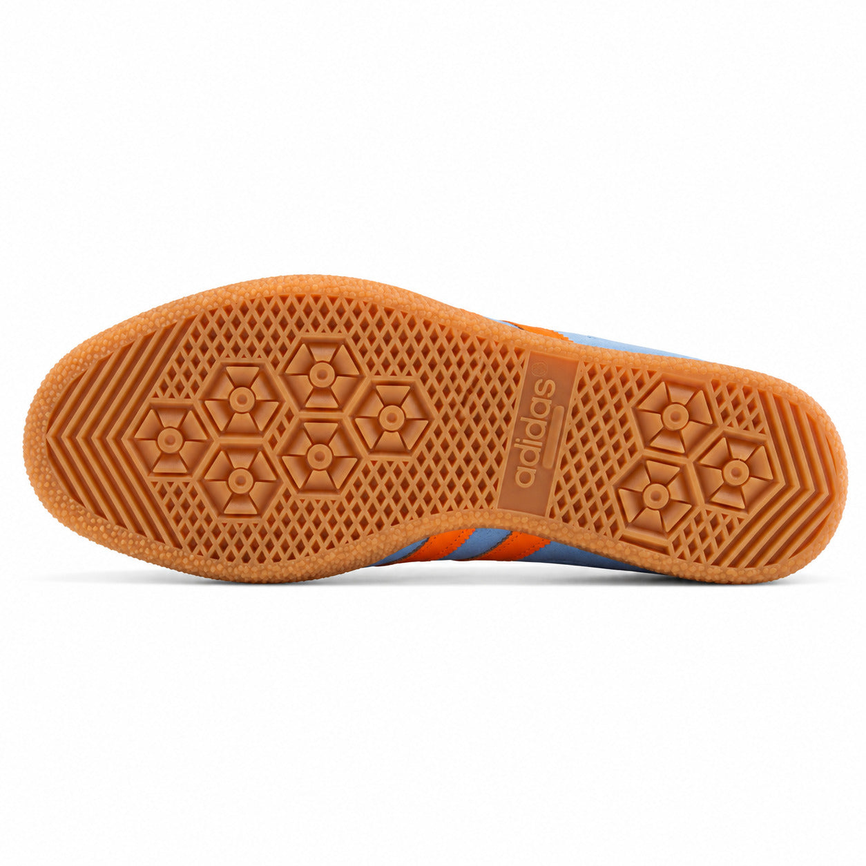Adidas London azul cielo naranja suela goma naranja inferior