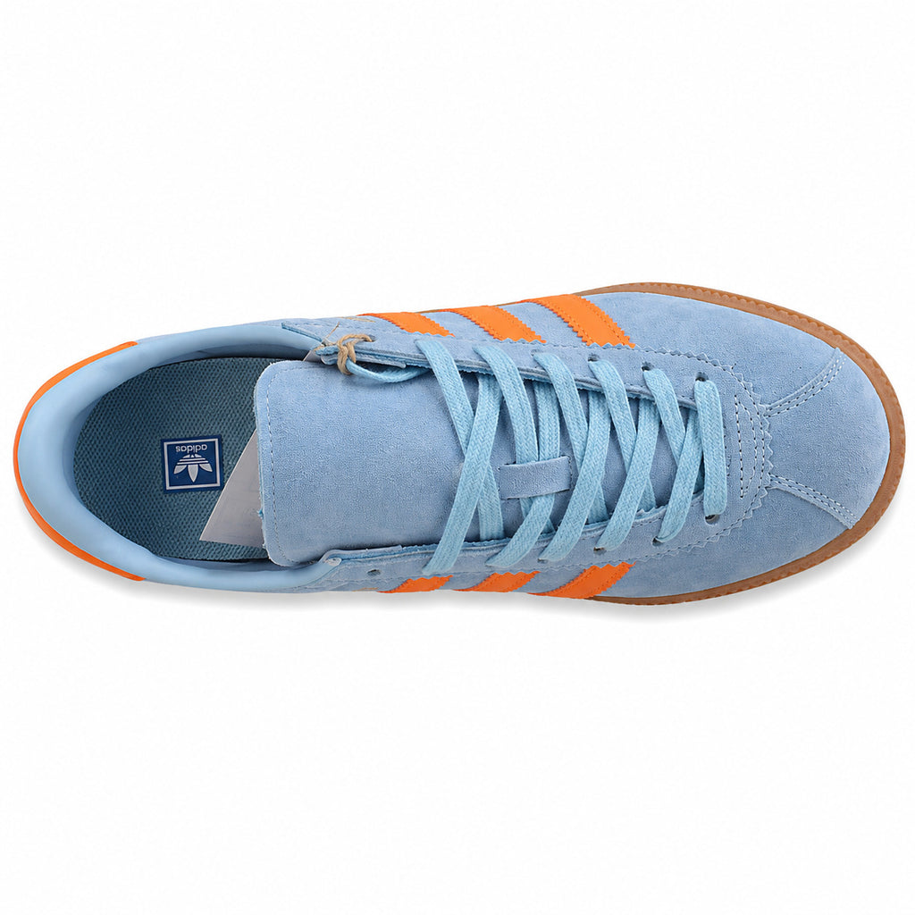 Adidas London ante azul cielo naranja vista superior cordones