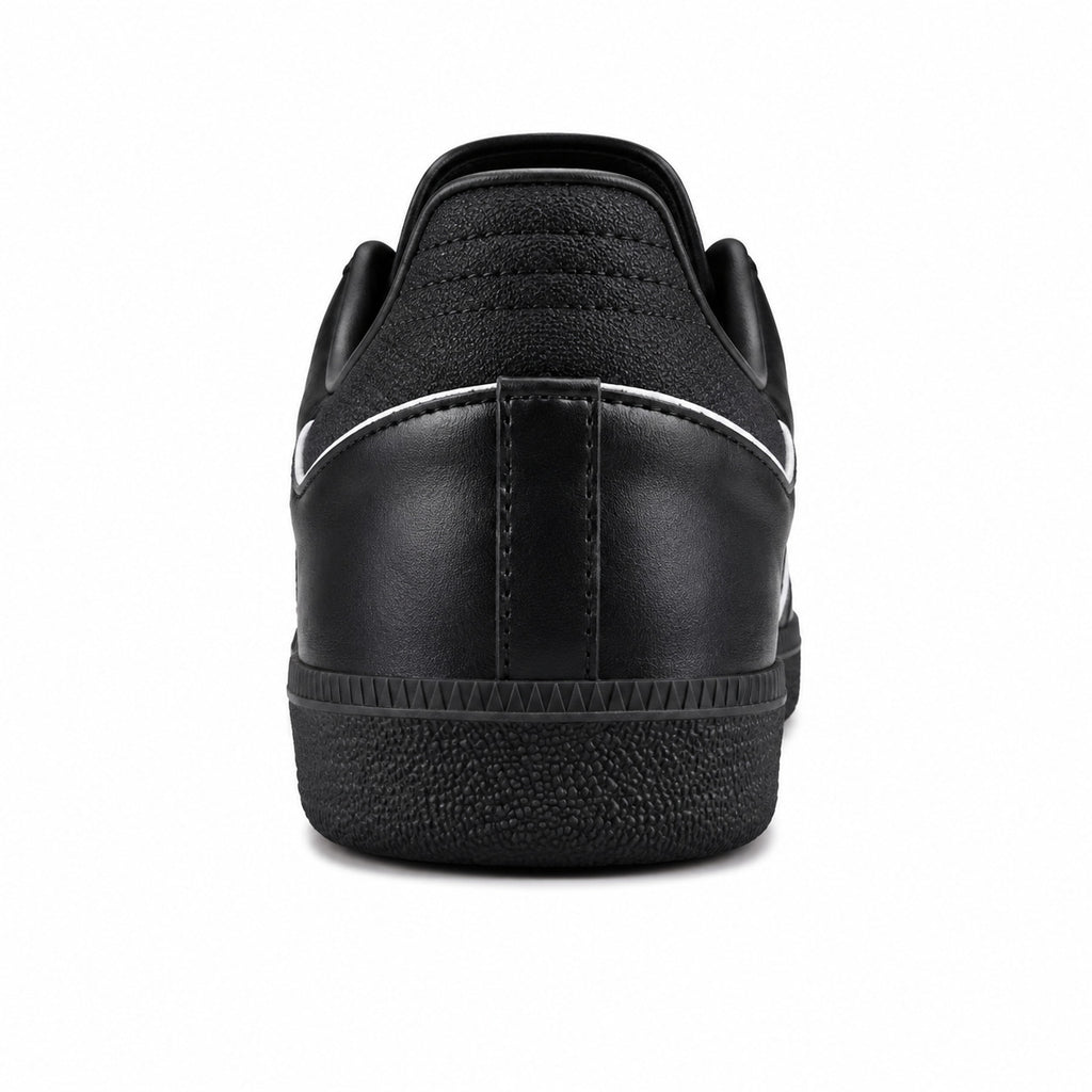Adidas Samba OG negro detalle talón piping blanco suela negra