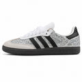 Adidas Samba OG purpurina plateada bandas negras suela negra perfil izquierdo