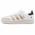 Adidas Samba XLG blanco bandas doradas talón negro plataforma crema perfil izquierdo