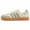 Adidas Sambae W crema bandas bordadas menta suela plataforma goma perfil izquierdo