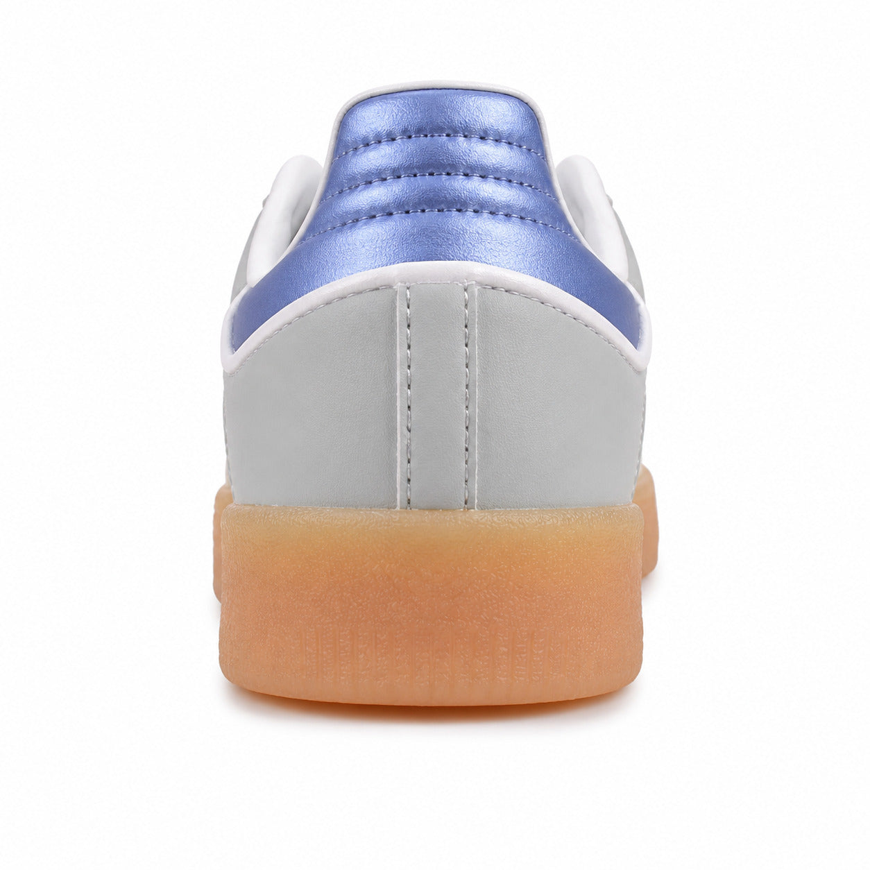 Adidas Sambae W gris hielo detalle talón metalizado azul periwinkle plataforma