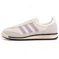 Adidas SL 72 crema ante gris bandas lila franja marino suela negra perfil izquierdo