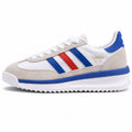 Adidas SL 72 RTN blanco ante gris beige bandas tricolor azul rojo boost perfil izquierdo