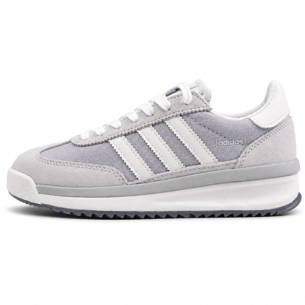 Adidas SL 72 RTN gris perla nylon twill ante bandas blancas boost perfil izquierdo