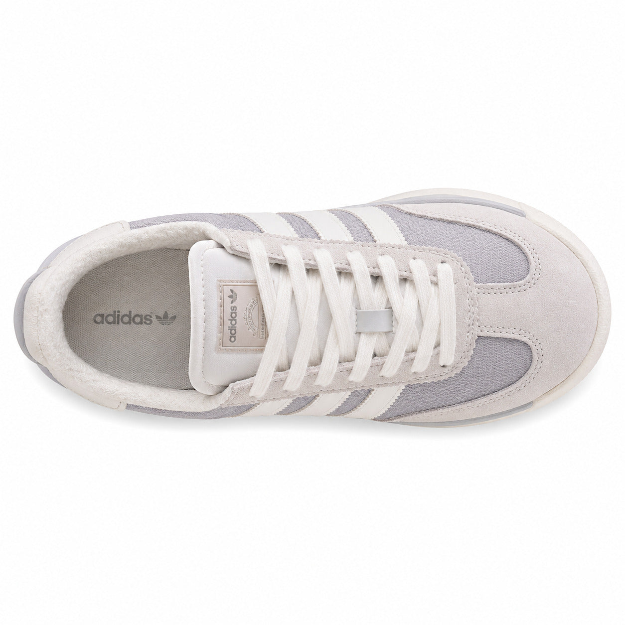 Adidas SL 72 RTN gris perla blanco ante gris hielo etiqueta heritage vista superior