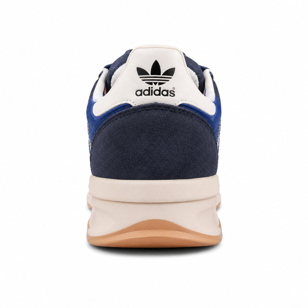 Adidas SL 72 RTN azul marino detalle talón trefoil negro collarín crema boost