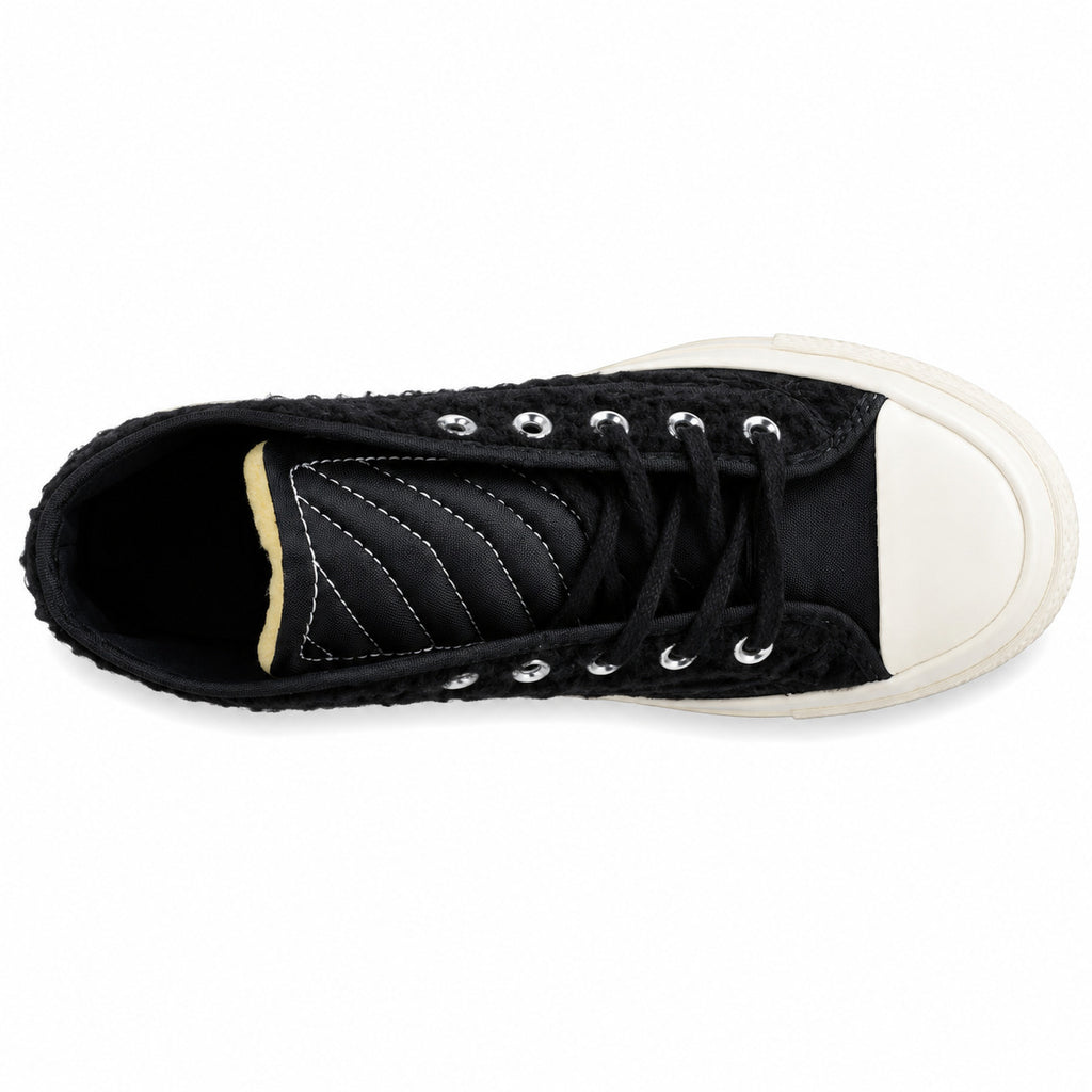 Converse Chuck 70 Hi sherpa negro blanco crudo vista superior