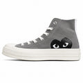 Converse CTAS 70 Hi Platform x Comme des Garçons Play gris negro lateral izquierda