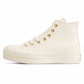Converse CTAS Platform Hi crema dorado lateral izquierda