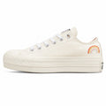 Converse All Star Platform Low bordado arcoíris blanco crema lateral izquierda