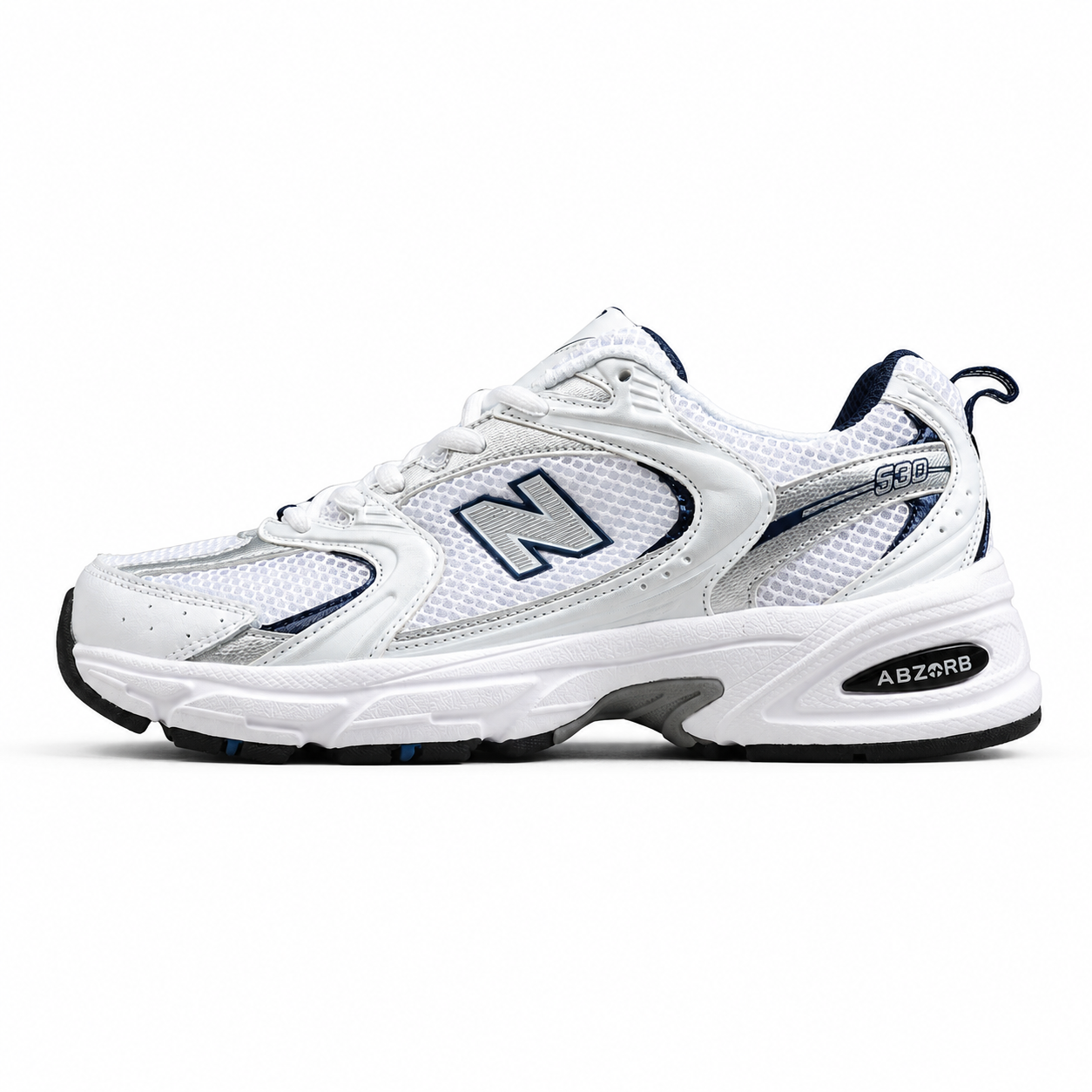 NB 530 Blanco / Azul marino