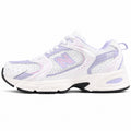 New Balance 530 blanco lila vista lateral izquierda