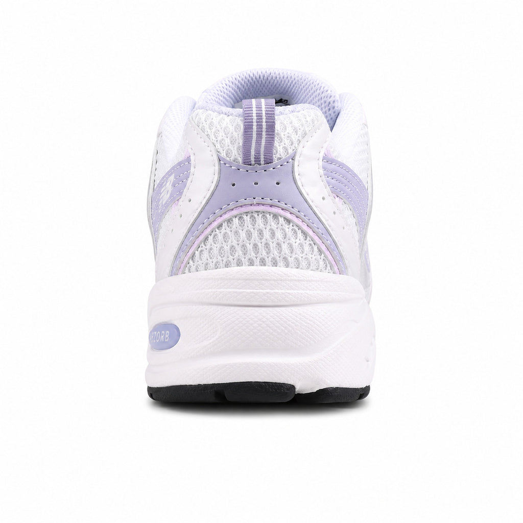 New Balance 530 blanco lila detalle talón ABZORB