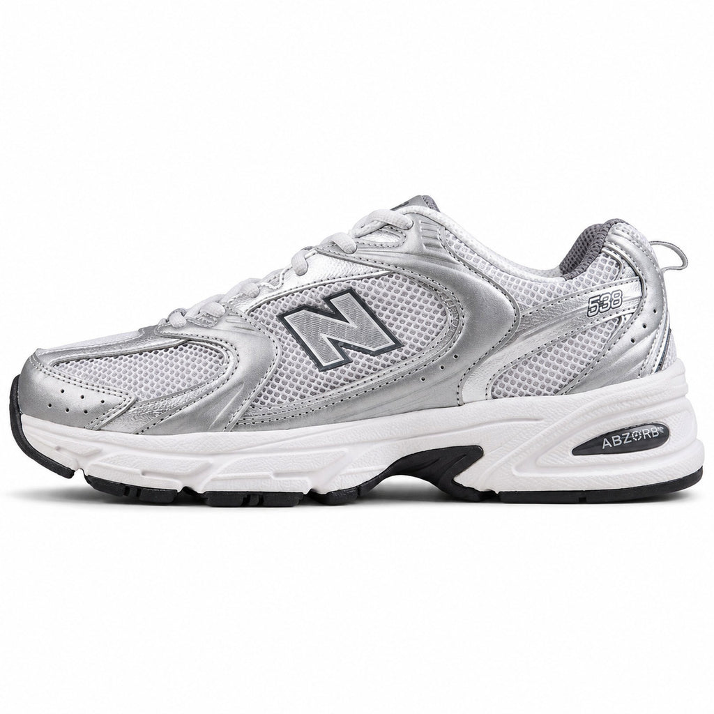 New Balance 530 plata metalizado vista lateral izquierda