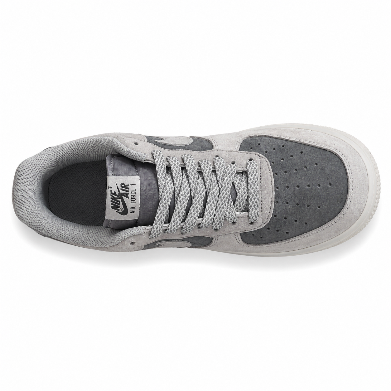 Nike Air Force 1 07 gris claro wolf grey suede vista superior