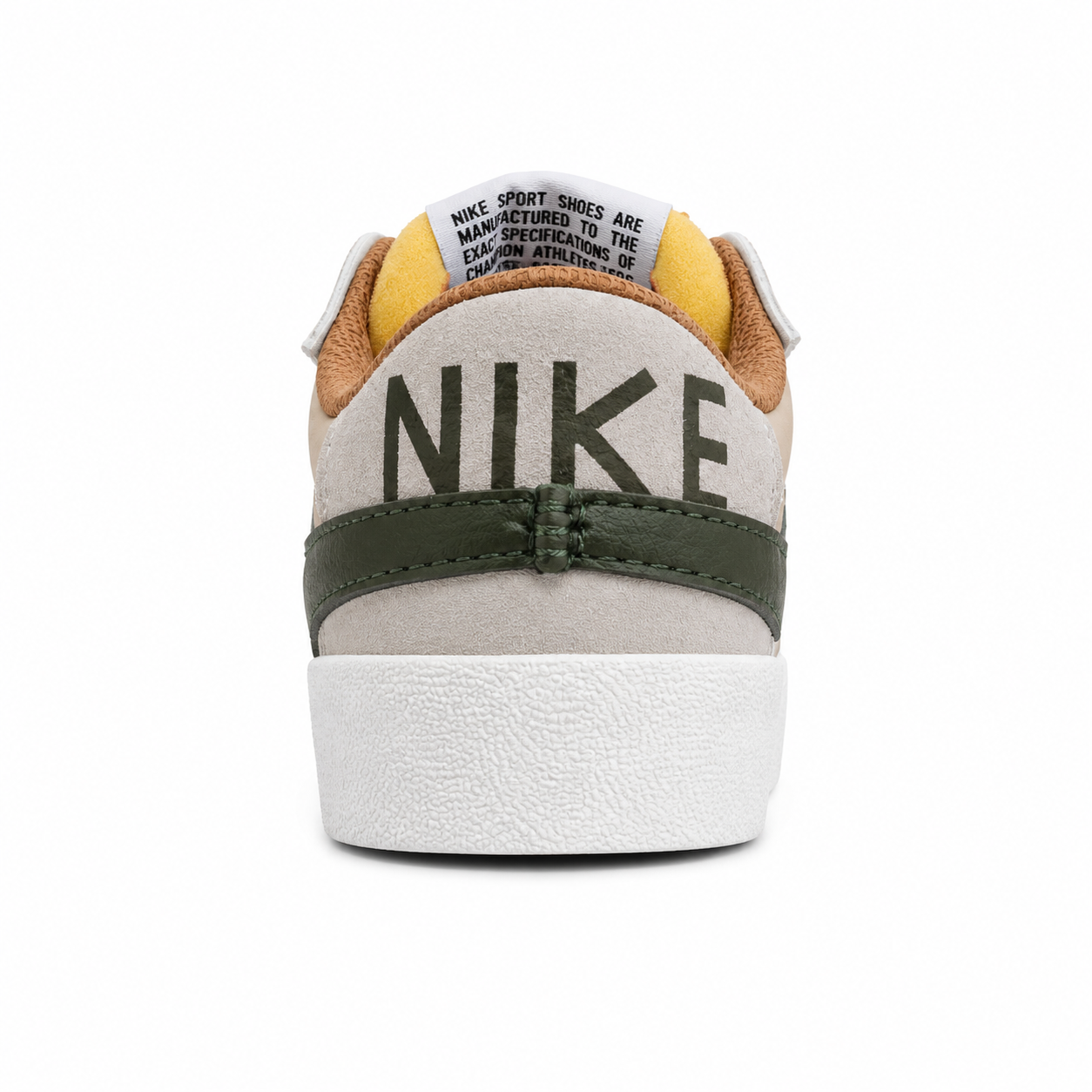 Nike Blazer Low 77 beige verde oliva vista trasera
