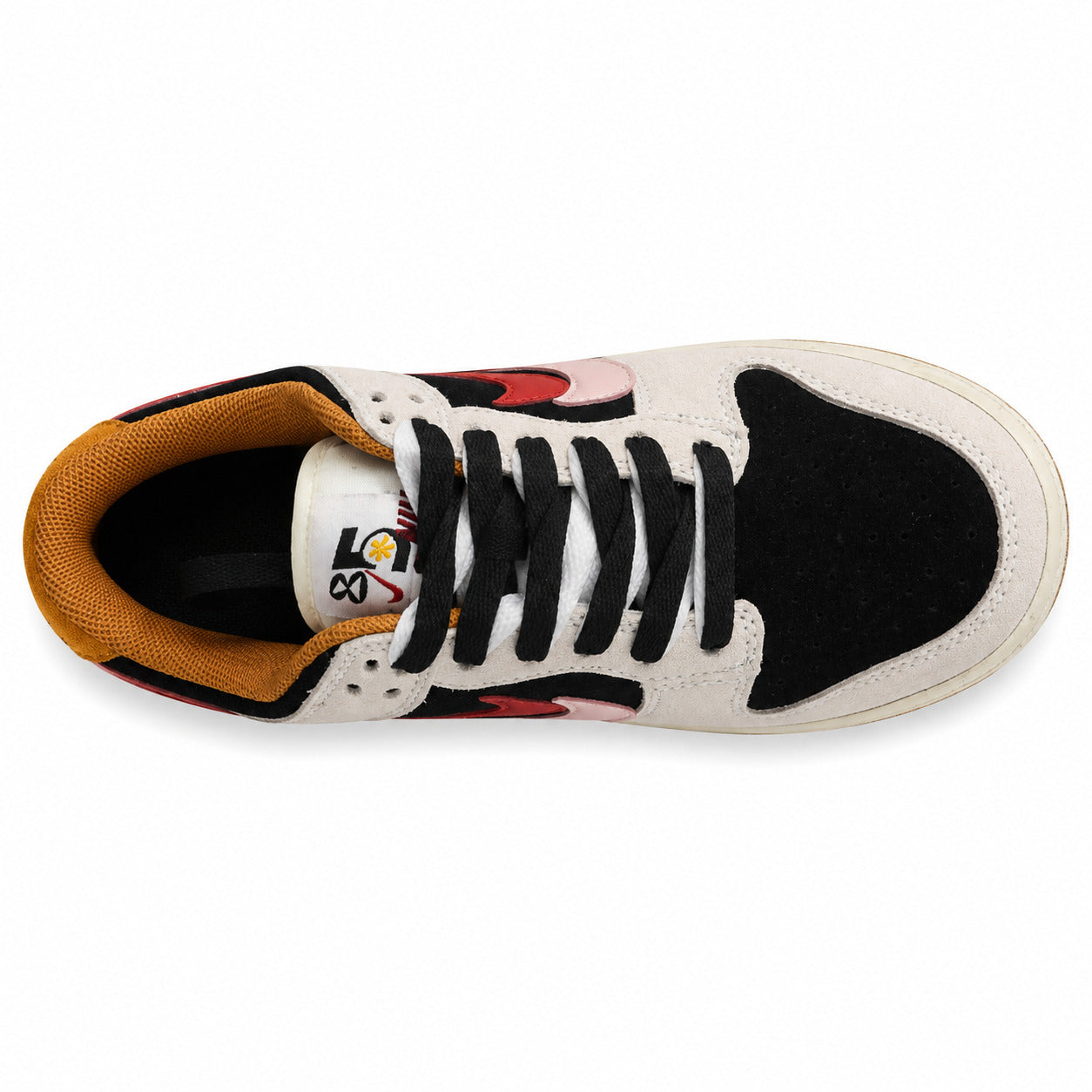 Nike Dunk Low 85 ante gris negro rojo vista superior
