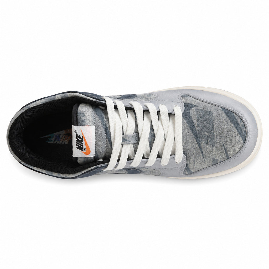 Nike Dunk Low gris off noir estampado animal vista superior