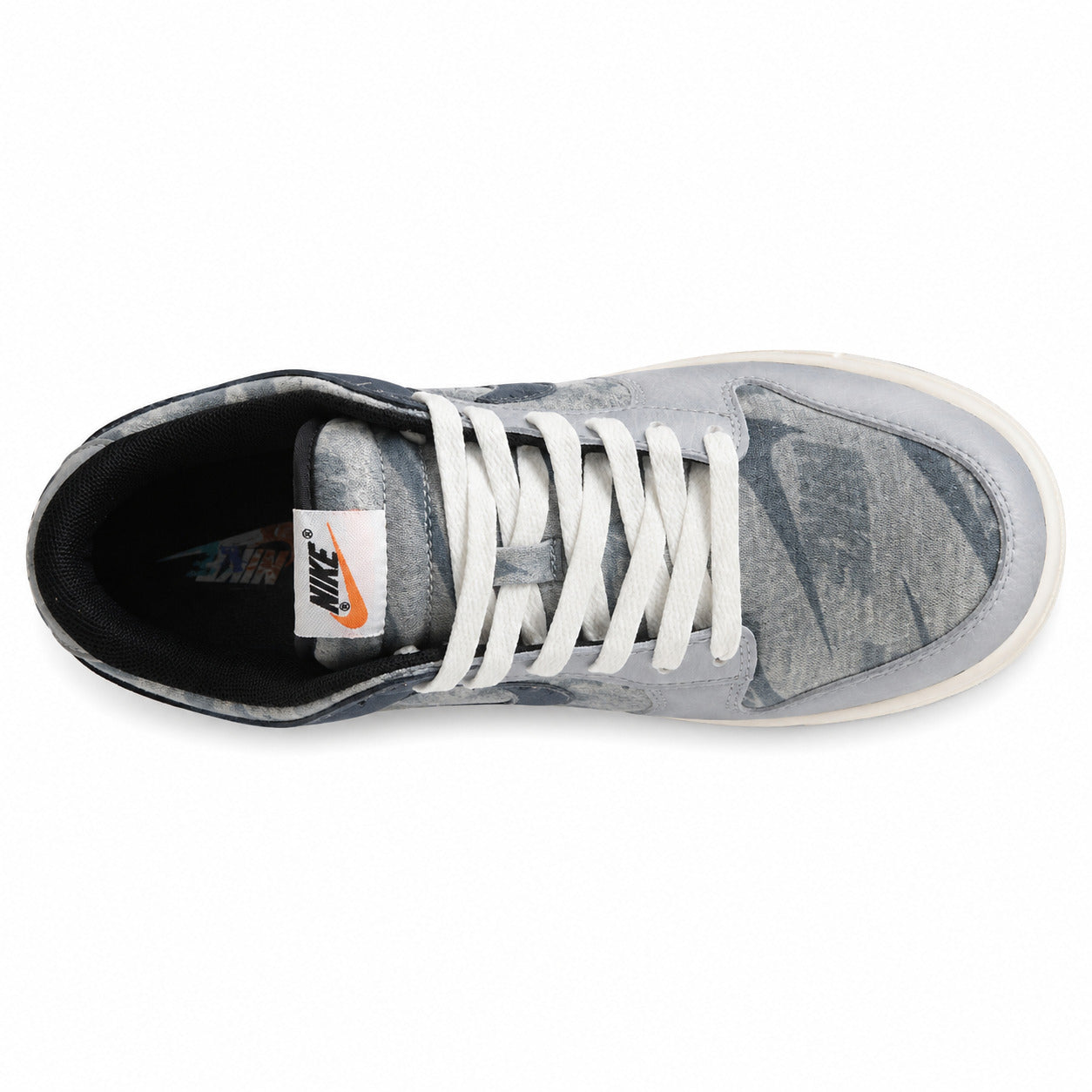 Nike Dunk Low gris off noir estampado animal vista superior