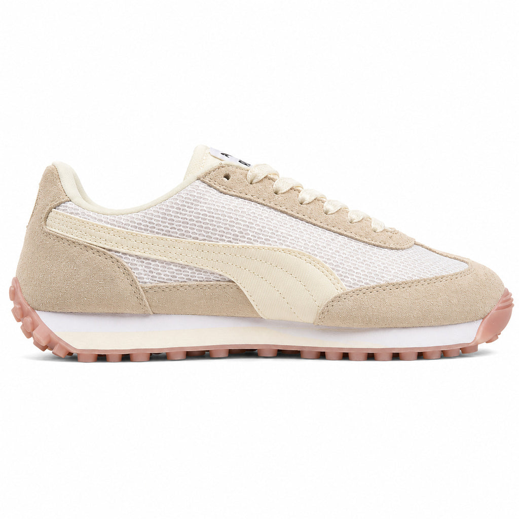 Puma Easy Rider Vintage blanco crema malla cordones satén lateral derecha
