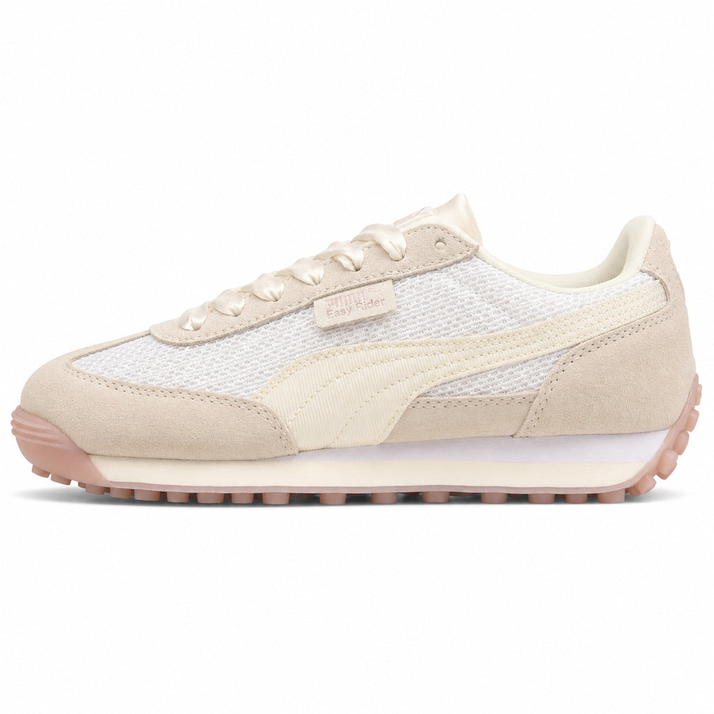 Puma Easy Rider Vintage blanco crema malla cordones satén lateral izquierda